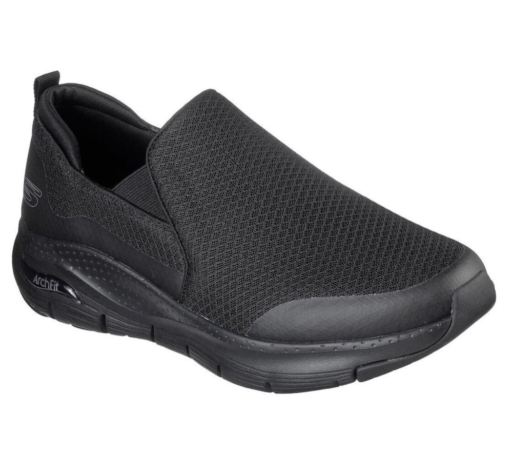 Skechers Arch Fit - Banlin Men\'s Walking Shoes Black | MHKQ56120