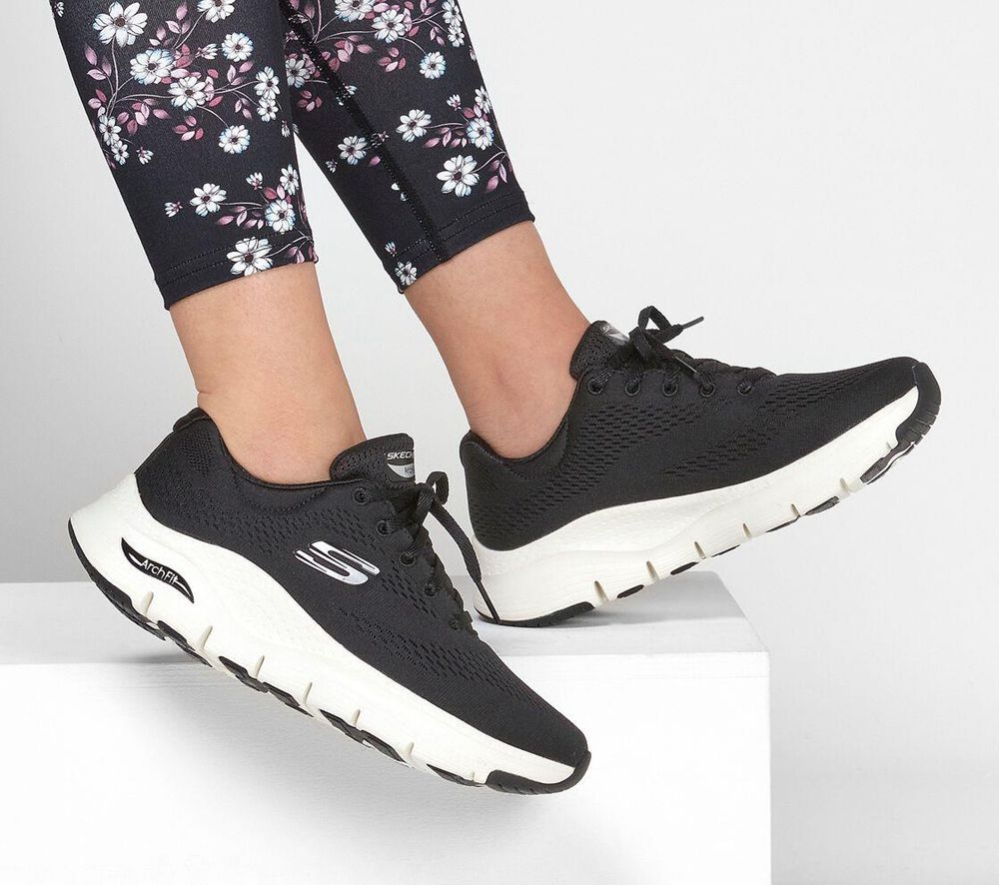 Skechers Arch Fit - Big Appeal Women's Walking Shoes Black White | LKNZ21970