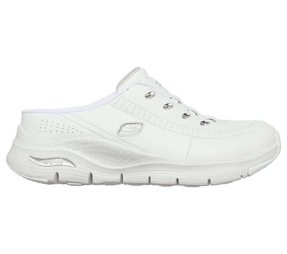 Skechers Arch Fit - Blessful Me Women's Walking Shoes White Silver | JIKM64095