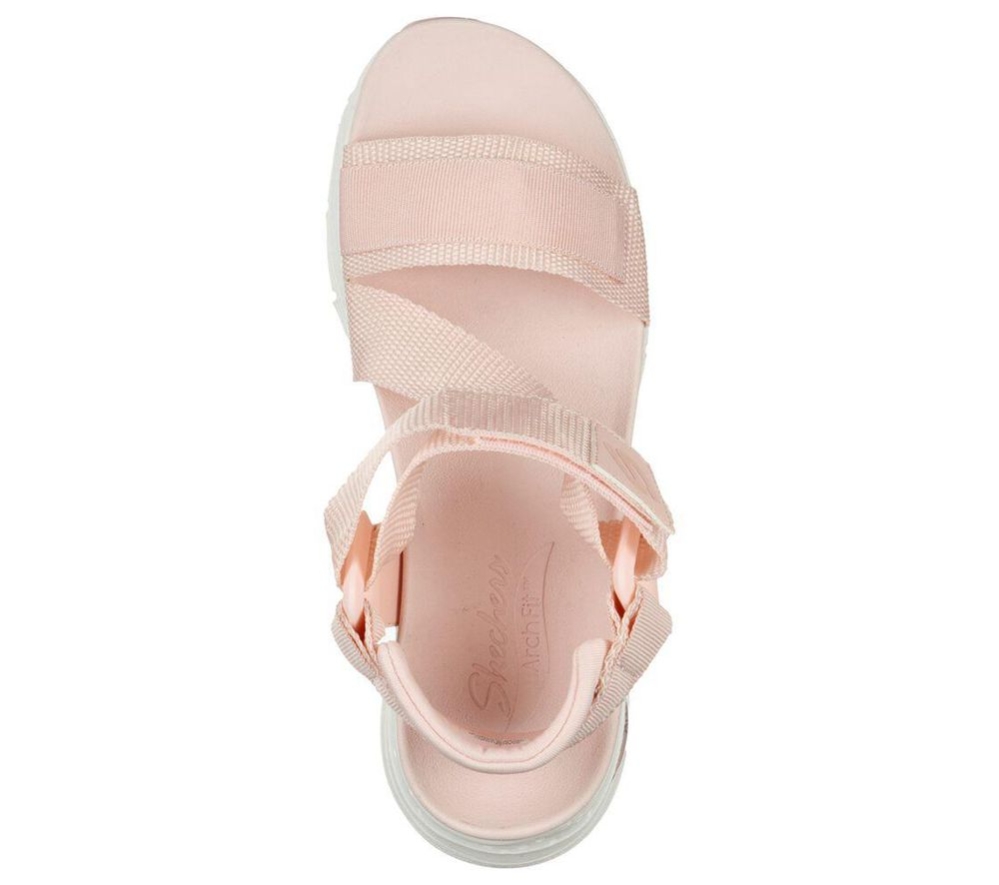 Skechers Arch Fit - Casual Retro Women's Sandals Pink | WYTG47638
