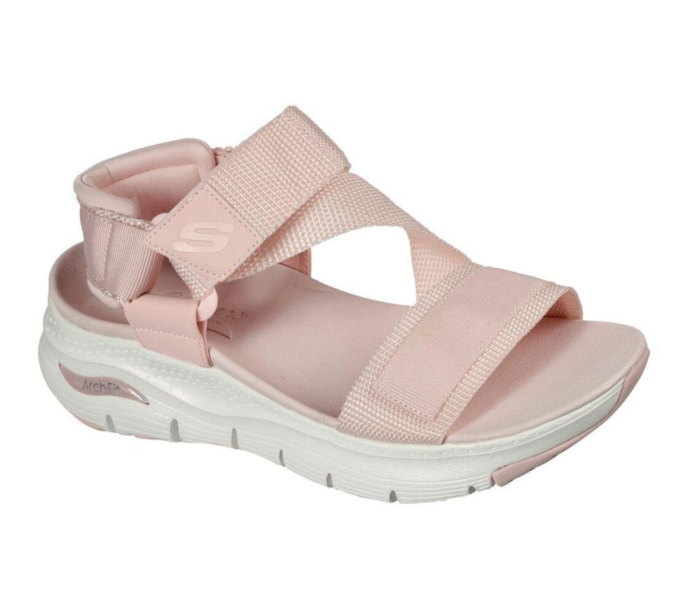 Skechers Arch Fit - Casual Retro Women\'s Sandals Pink | WYTG47638
