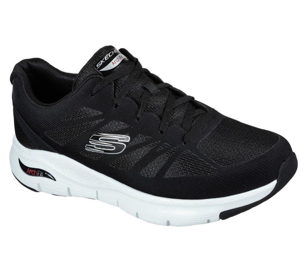 Skechers Arch Fit - Charge Back Men\'s Training Shoes Black White | YQZP71452