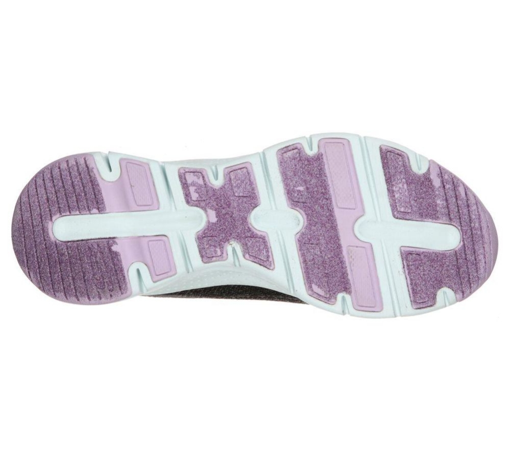 Skechers Arch Fit - Comfy Wave Women's Walking Shoes Black Purple | LQWG32480