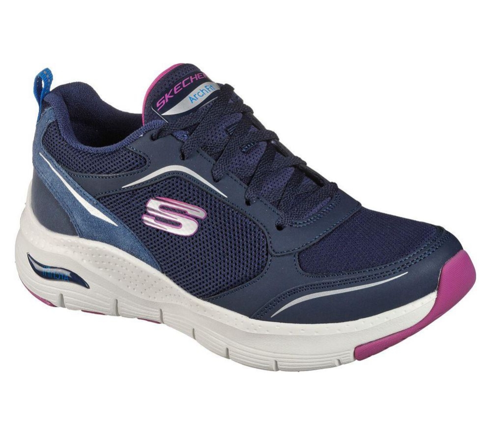 Skechers Arch Fit - Gentle Stride Women\'s Walking Shoes Navy Purple | OQCN35897