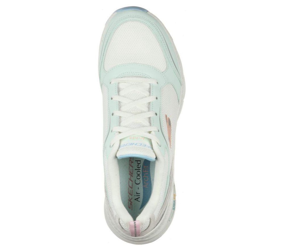 Skechers Arch Fit - Gentle Stride Women's Walking Shoes White Green | XCLG97512