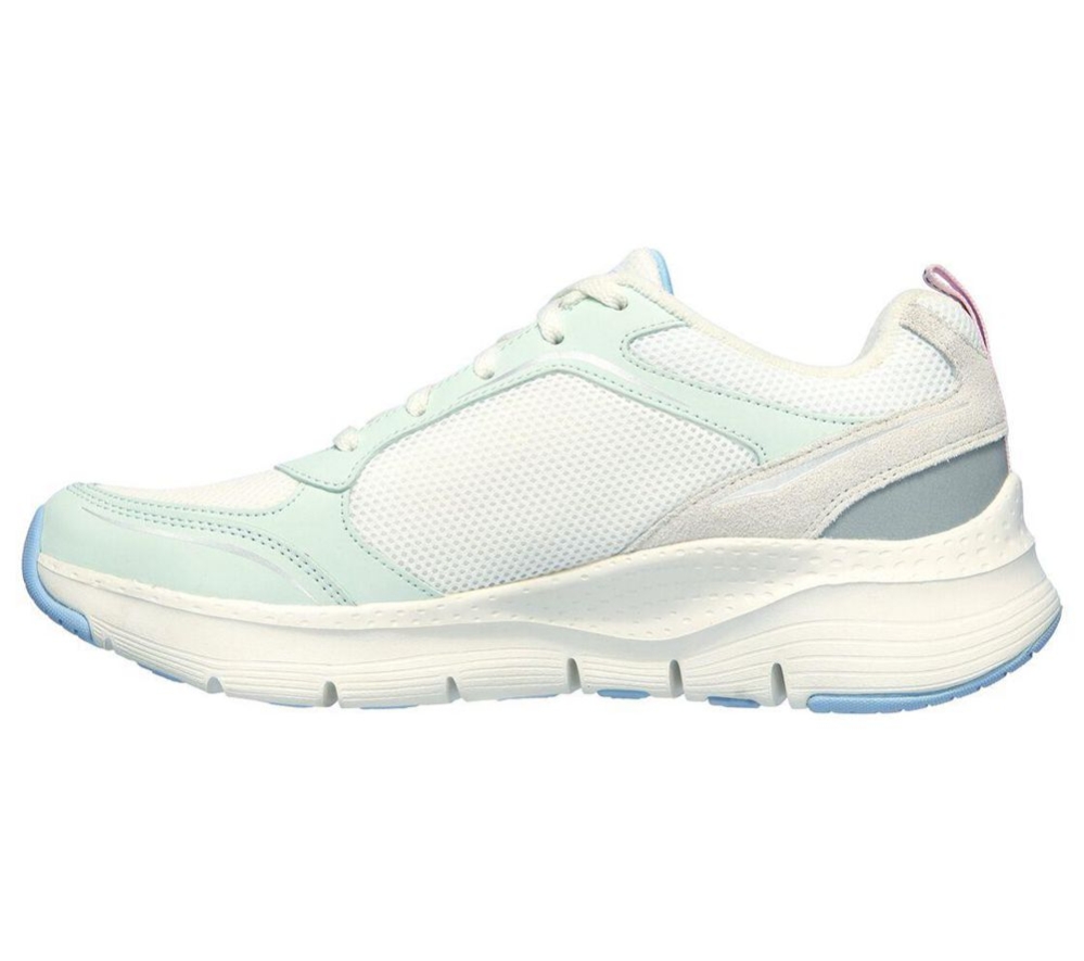 Skechers Arch Fit - Gentle Stride Women's Walking Shoes White Green | XCLG97512