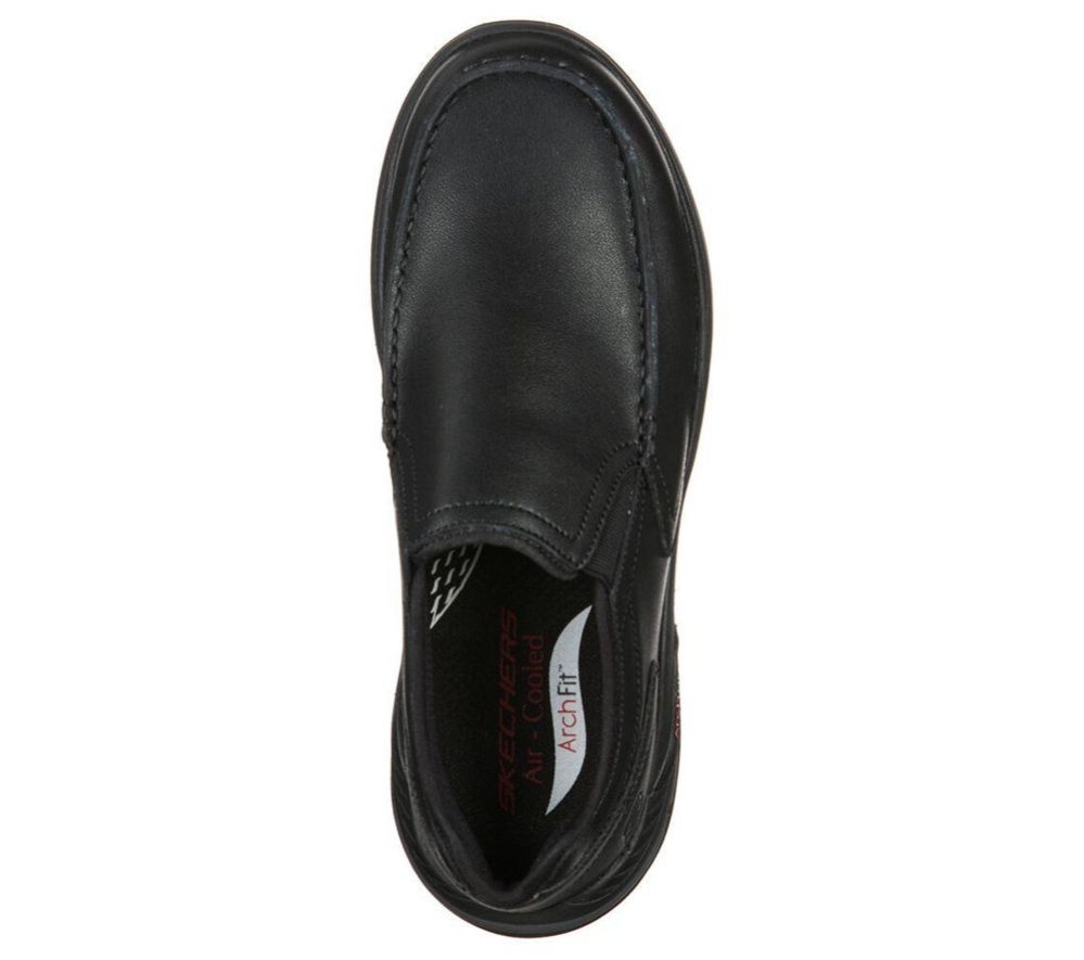 Skechers Arch Fit - Hust Men's Loafers Black | WONE79510