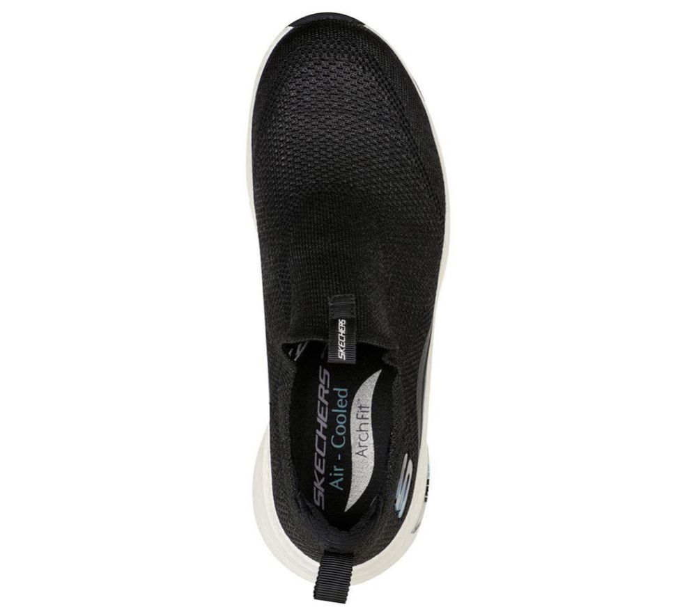 Skechers Arch Fit - Keep It Up Women's Walking Shoes Black White | ZMNC69078