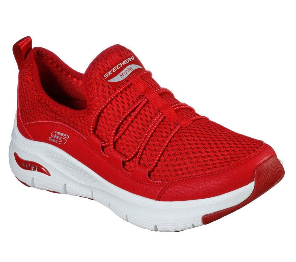 Skechers Arch Fit - Lucky Thoughts Women\'s Walking Shoes Red | PDTH54683