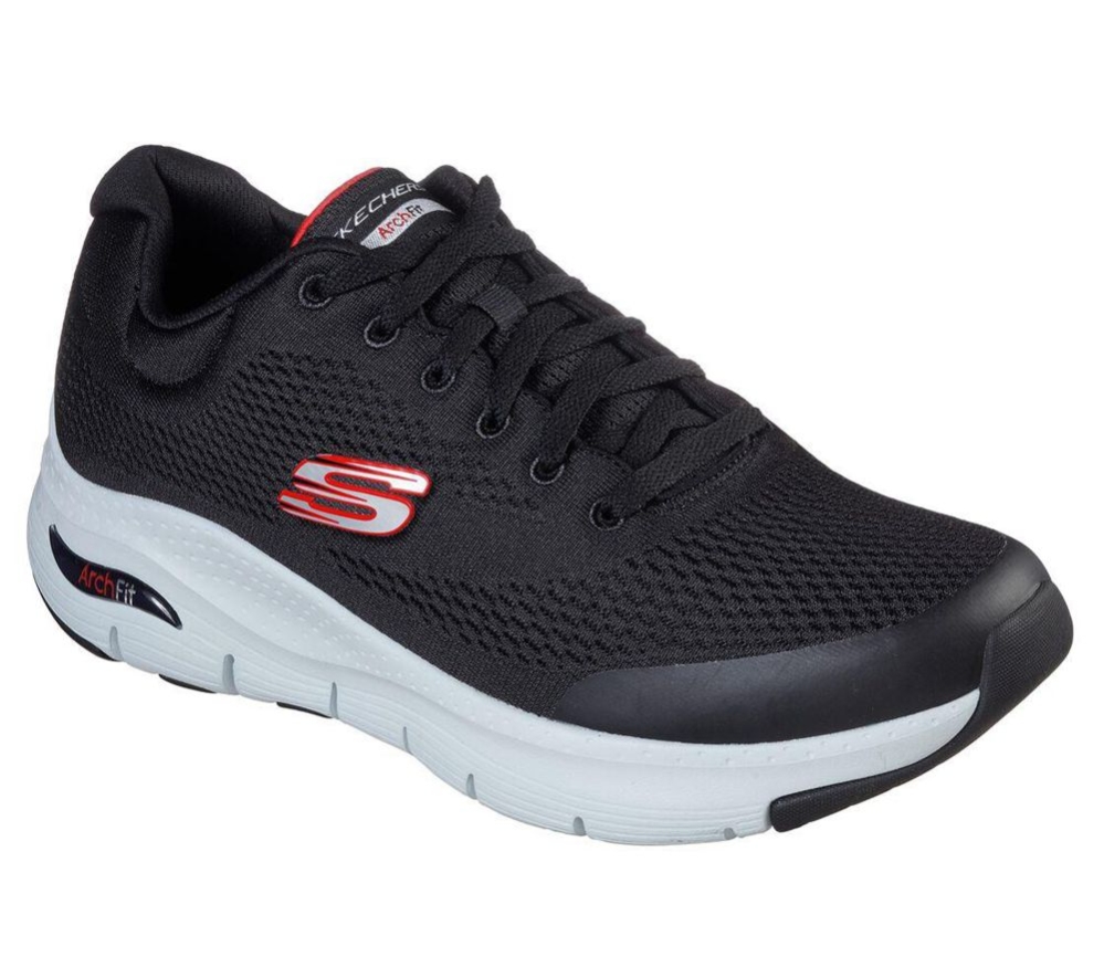 Skechers Arch Fit Men\'s Training Shoes Black Red | GSZW83265