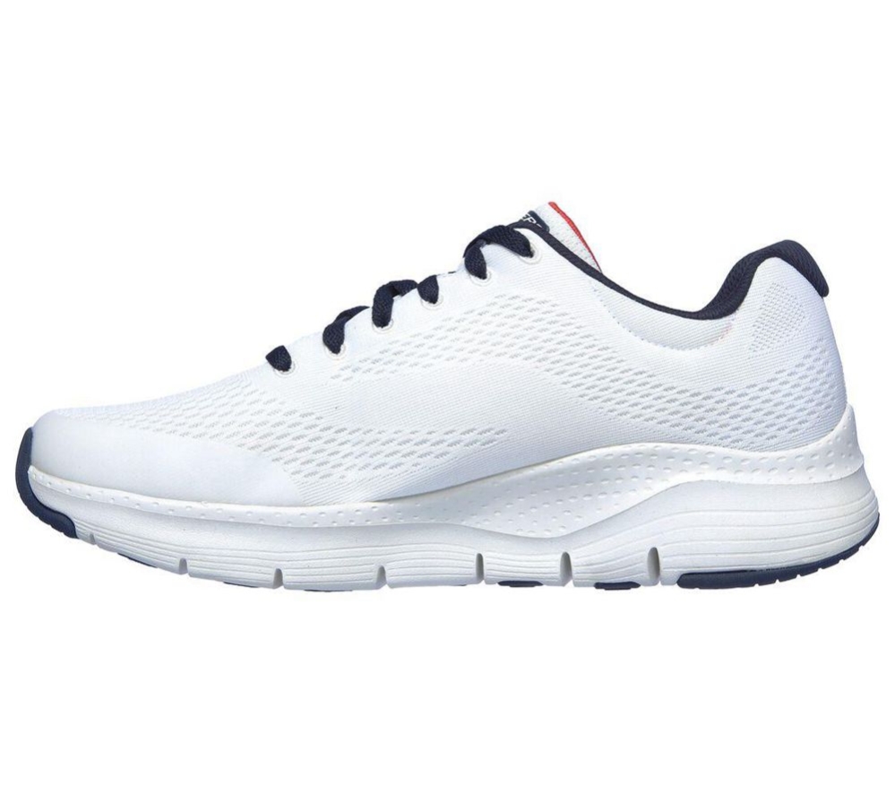 Skechers Arch Fit Men's Training Shoes White Navy | YPCJ51097
