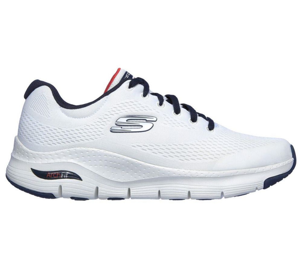 Skechers Arch Fit Men's Training Shoes White Navy | YPCJ51097