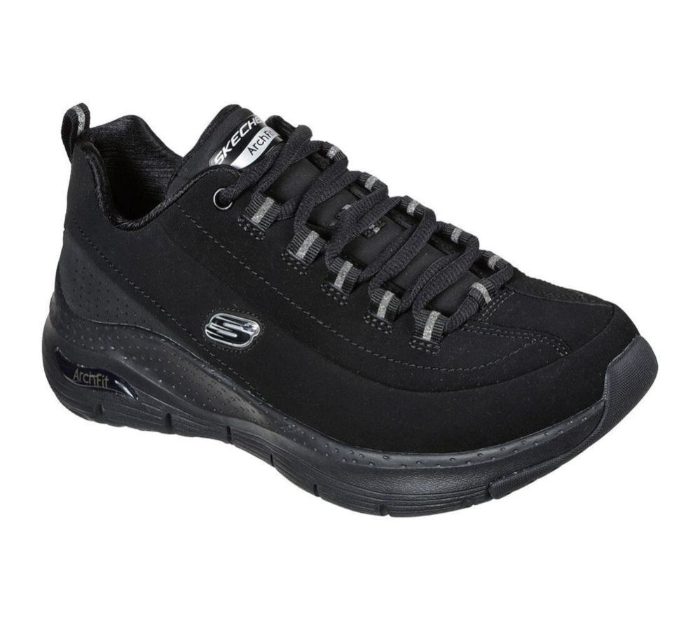Skechers Arch Fit - Metro Skyline Women\'s Walking Shoes Black | VCOP52073
