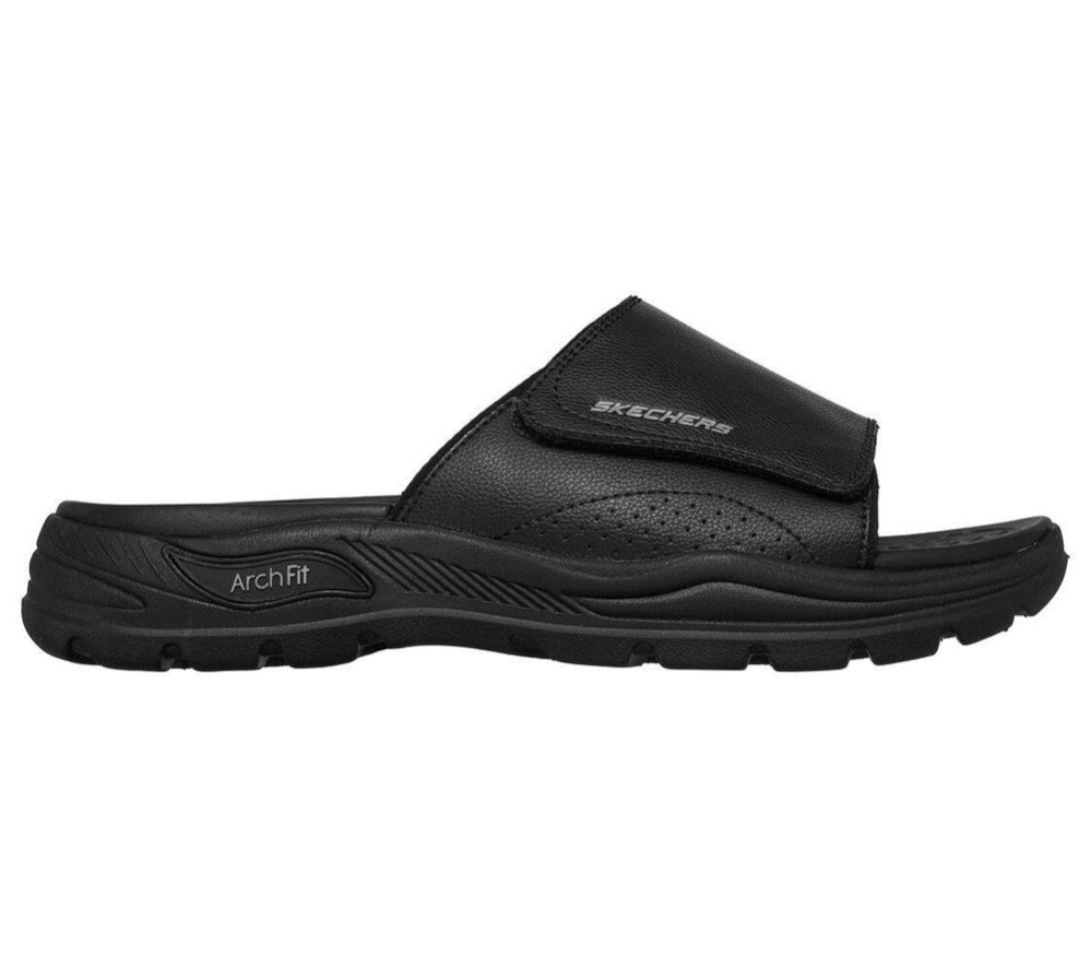 Skechers Arch Fit Motley - Revelo Men's Slides Black | MPFL36921
