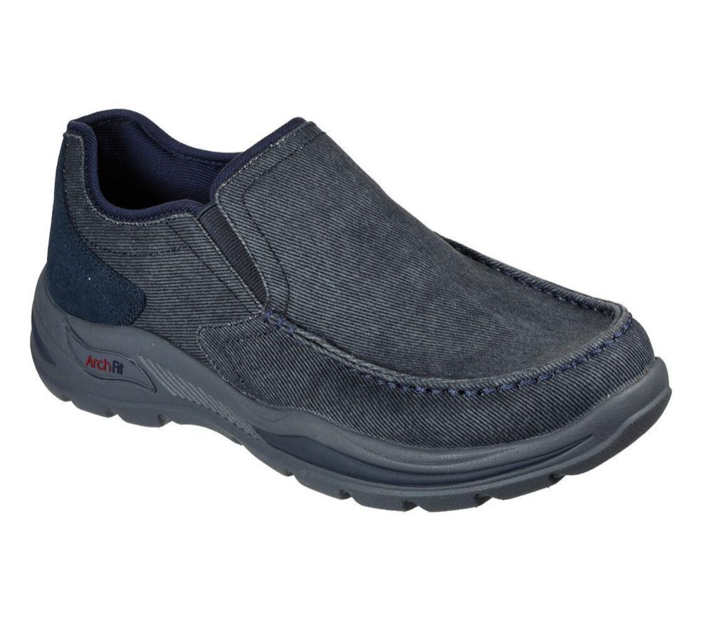 Skechers Arch Fit Motley - Rolens Men\'s Loafers Navy | EHFC14056