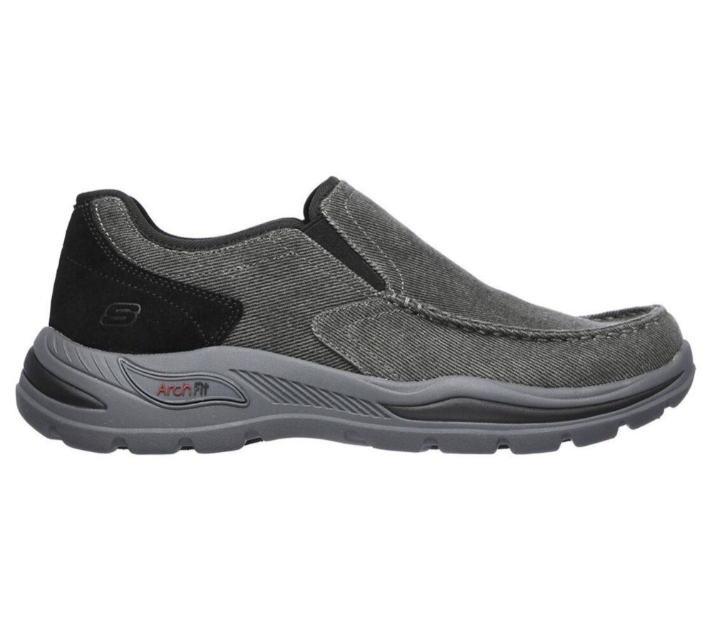 Skechers Arch Fit Motley - Rolens Men's Loafers Black Grey | WNDJ53420