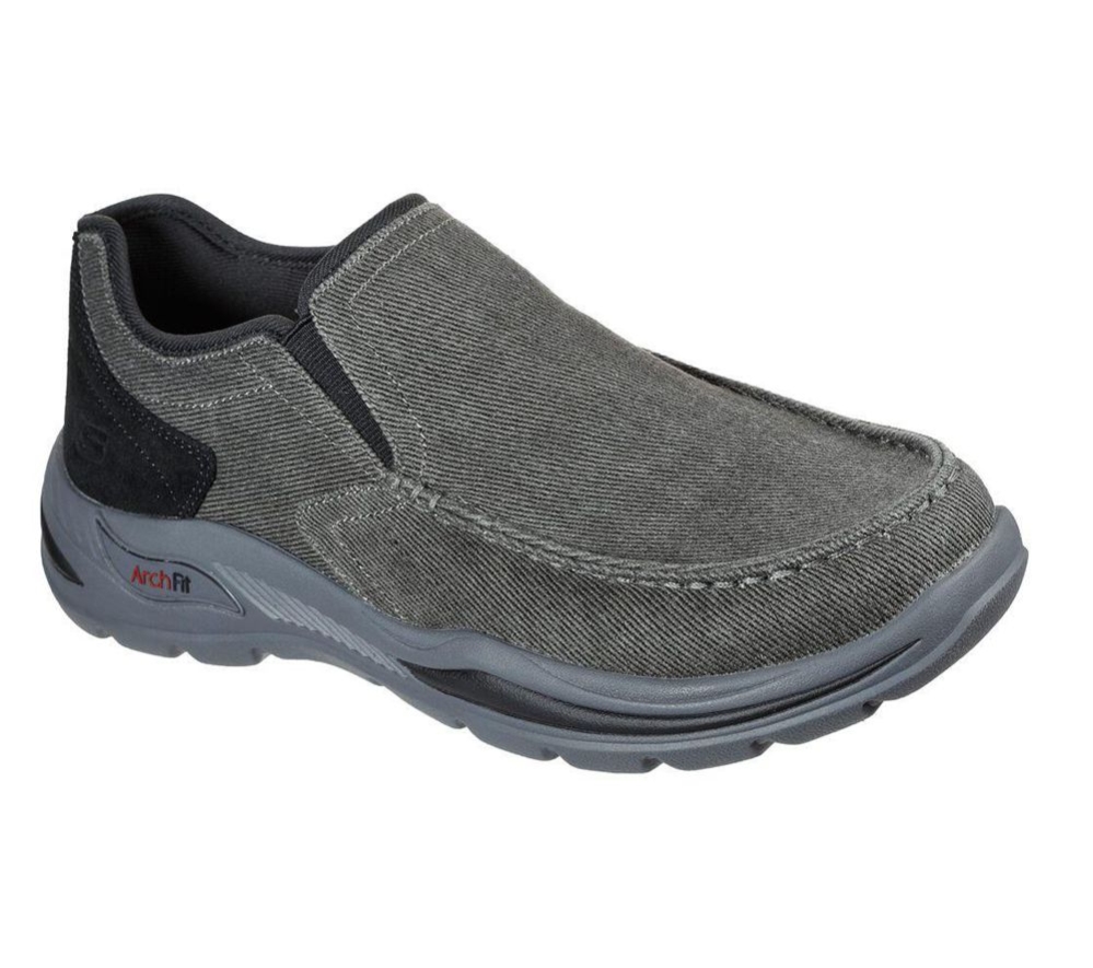 Skechers Arch Fit Motley - Rolens Men\'s Loafers Black Grey | WNDJ53420