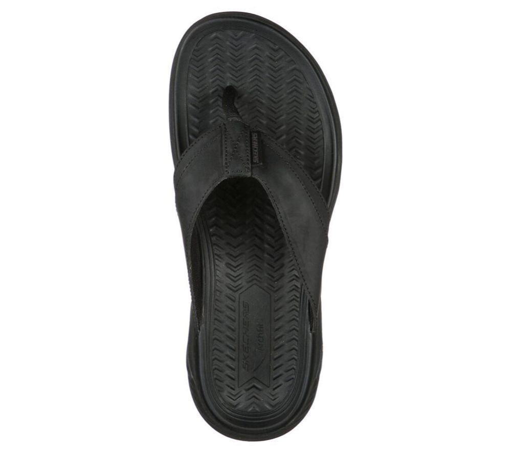 Skechers Arch Fit Motley SD - Malico Men's Flip Flops Black | LNIR47328