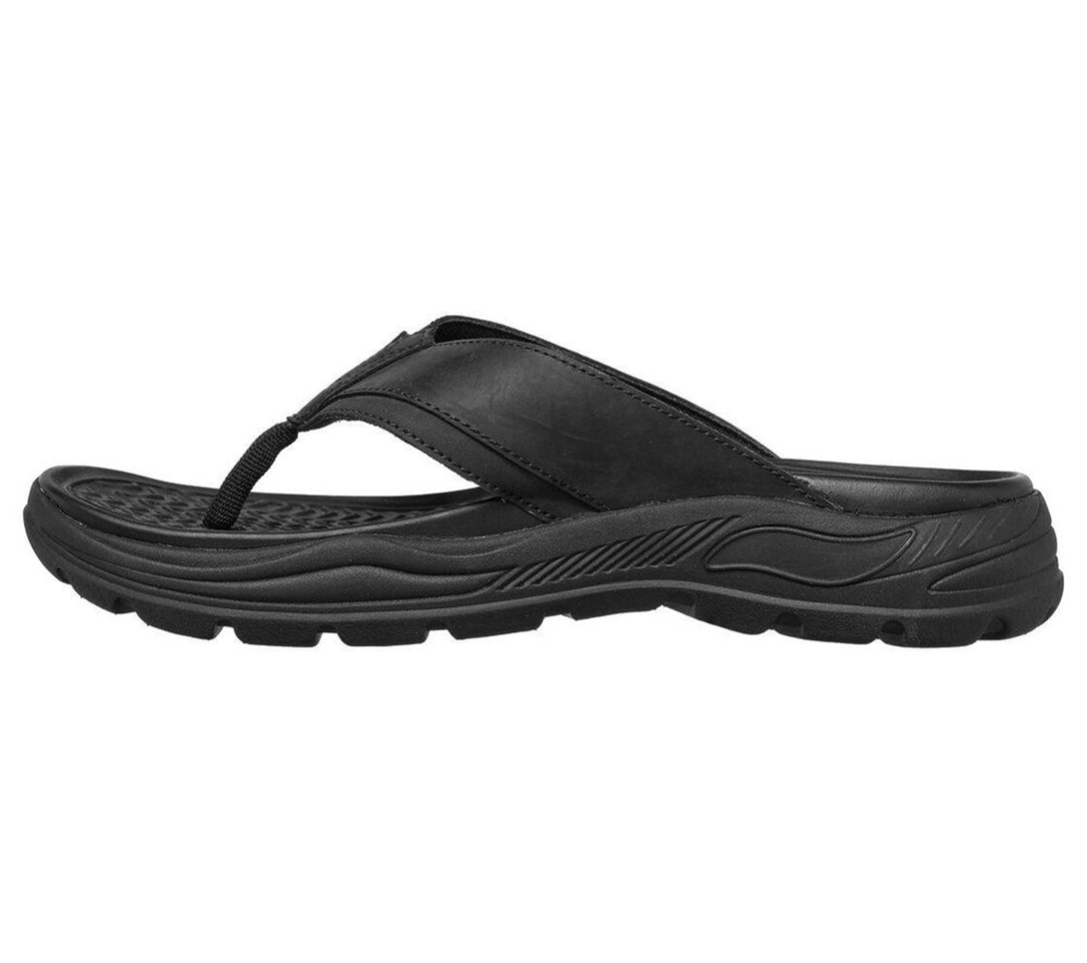 Skechers Mens Flip Flops Offers - Arch Fit Motley SD - Malico Black
