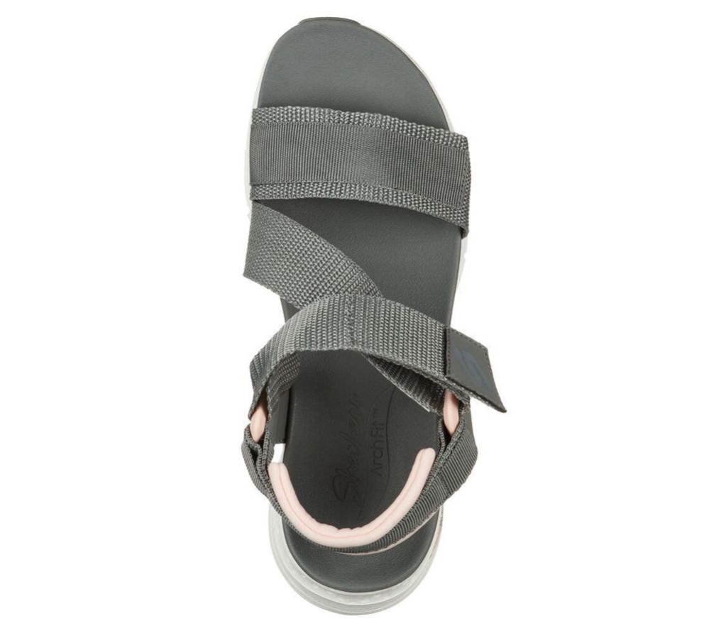 Skechers Arch Fit - Pop Retro Women's Sandals Grey Pink | CRXO12348