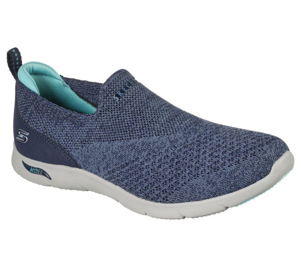 Skechers Arch Fit Refine - Don\'t Go Women\'s Walking Shoes Navy Blue | JRAF58473