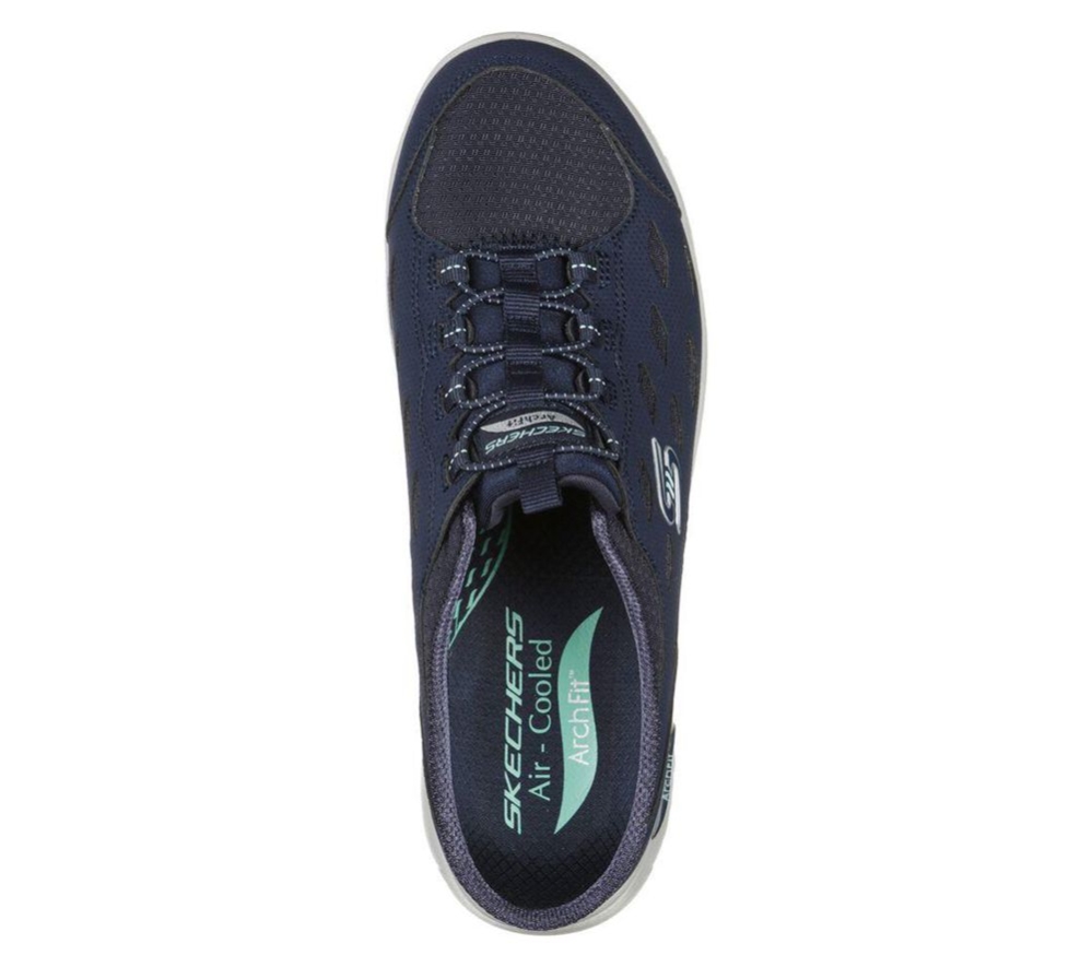 Skechers Arch Fit Refine - Lucky Breeze Women's Walking Shoes Navy | TAEG76801