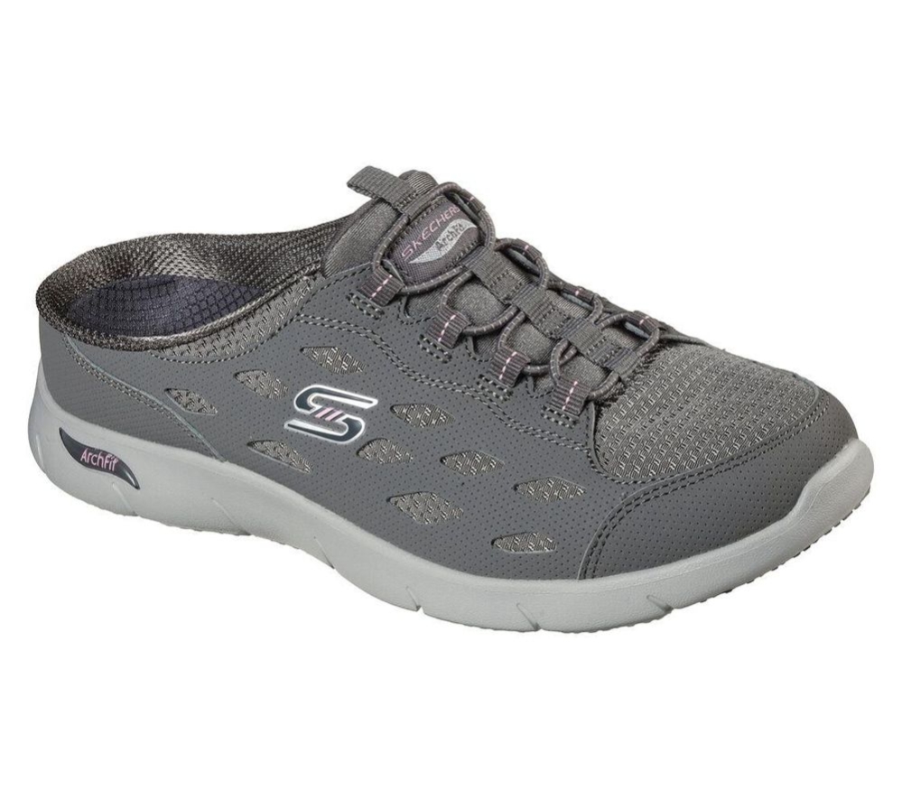 Skechers Arch Fit Refine - Lucky Breeze Women\'s Walking Shoes Grey | XVAR68031