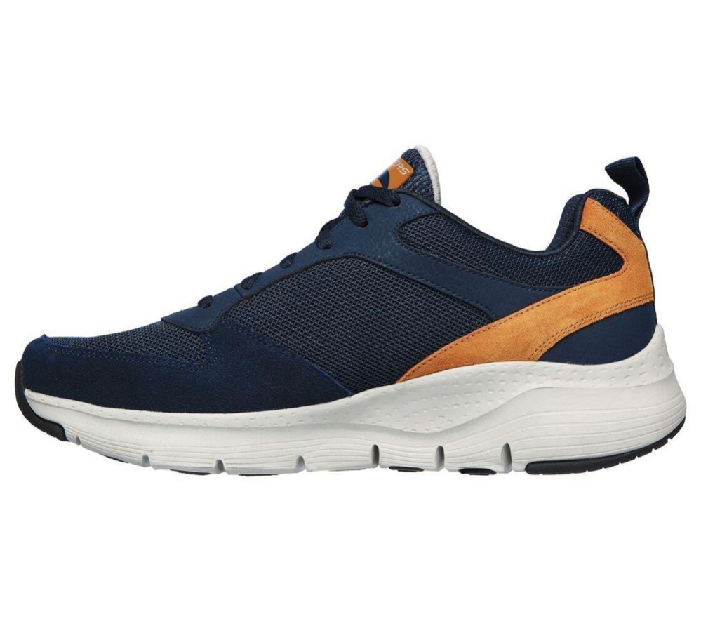 Skechers Arch Fit - Servitica Men's Training Shoes Navy Brown | AETB76538