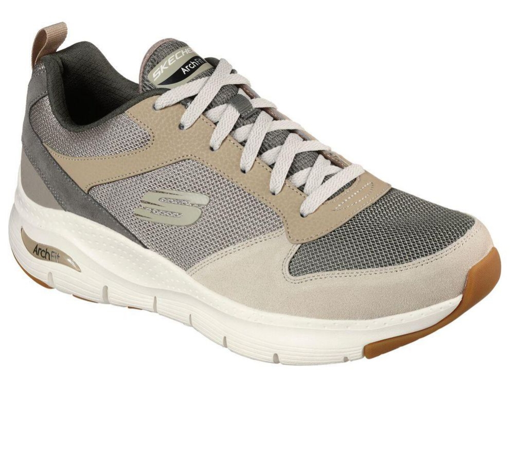 Skechers Arch Fit - Servitica Men\'s Training Shoes Grey Green | YPGX78164