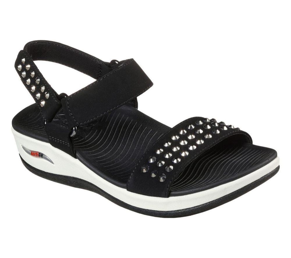 Skechers Arch Fit Sunshine - Going Steady Women\'s Sandals Black | FWHU85791