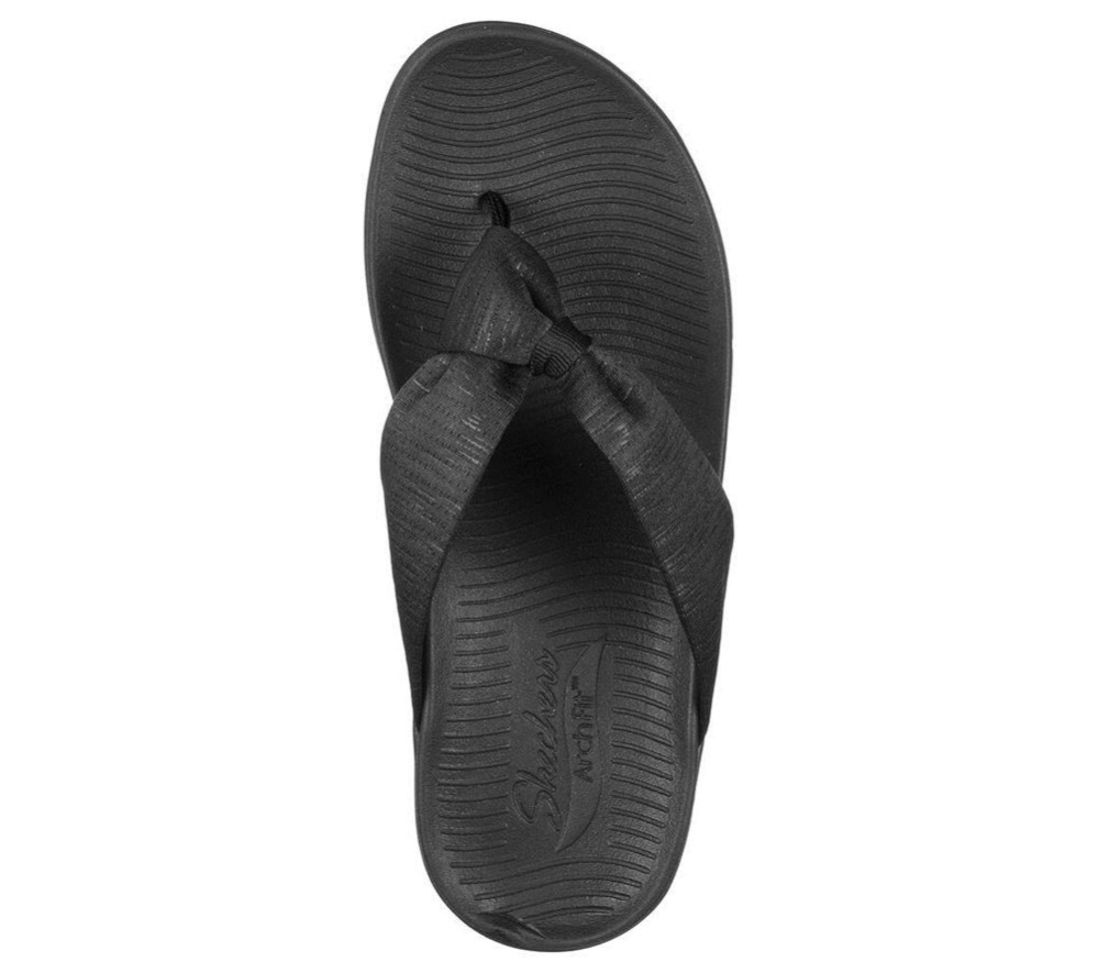 Skechers Arch Fit Sunshine - My Life Women's Flip Flops Black | RFUQ31947