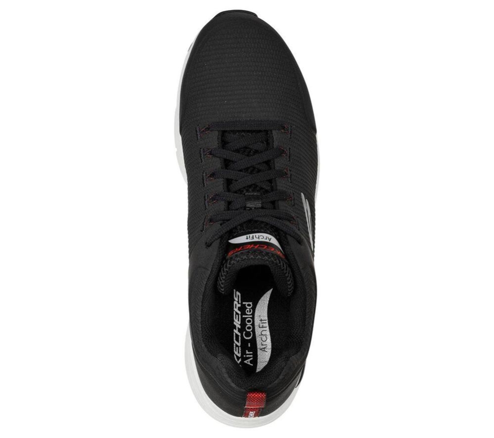 Skechers Arch Fit - Titan Men's Training Shoes Black White | EMRG76548