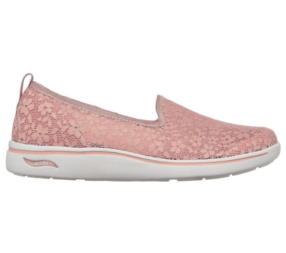 Skechers Arch Fit Uplift - Romantic Women's Slip On Shoes Purple | NIMX82709