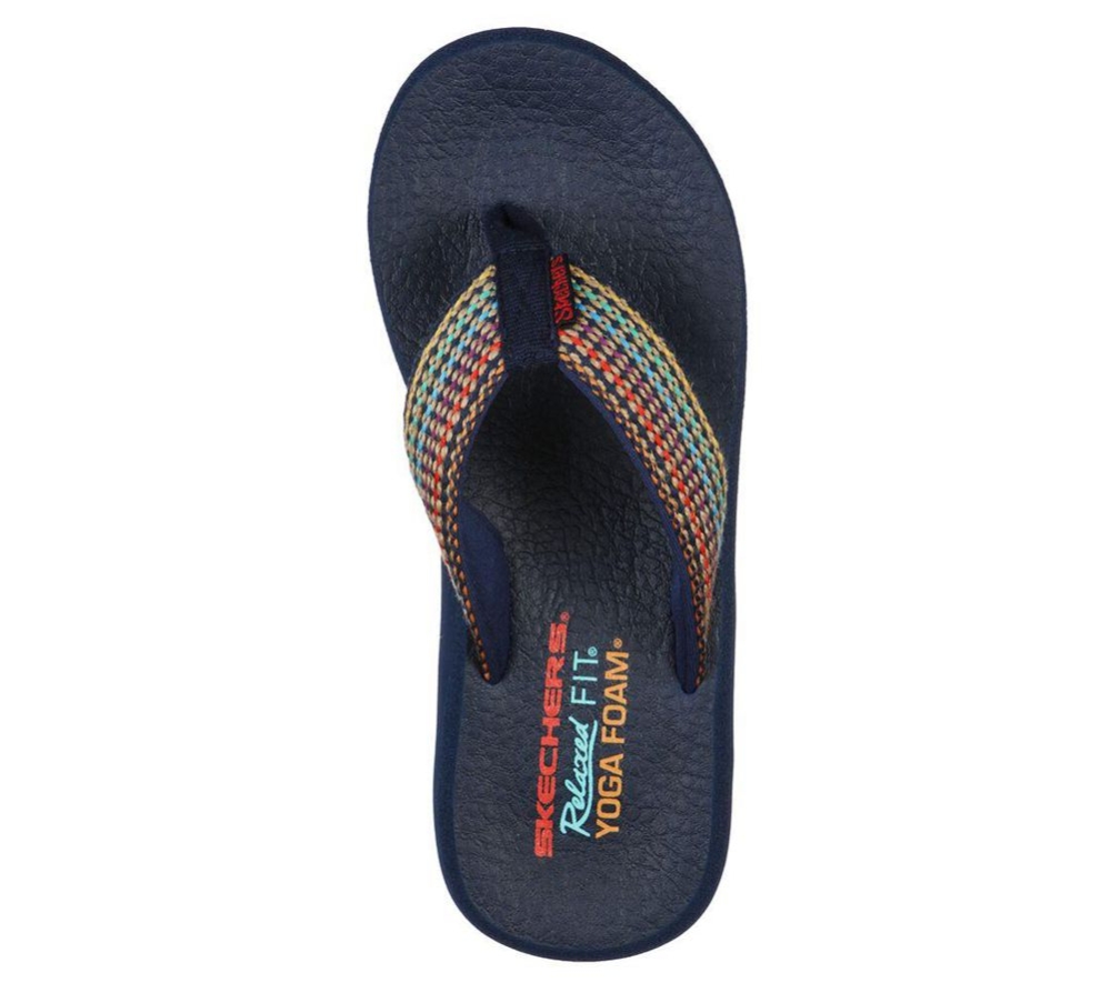 Skechers Asana - Mixed Signals Women's Flip Flops Navy Multicolor | LOSW26358