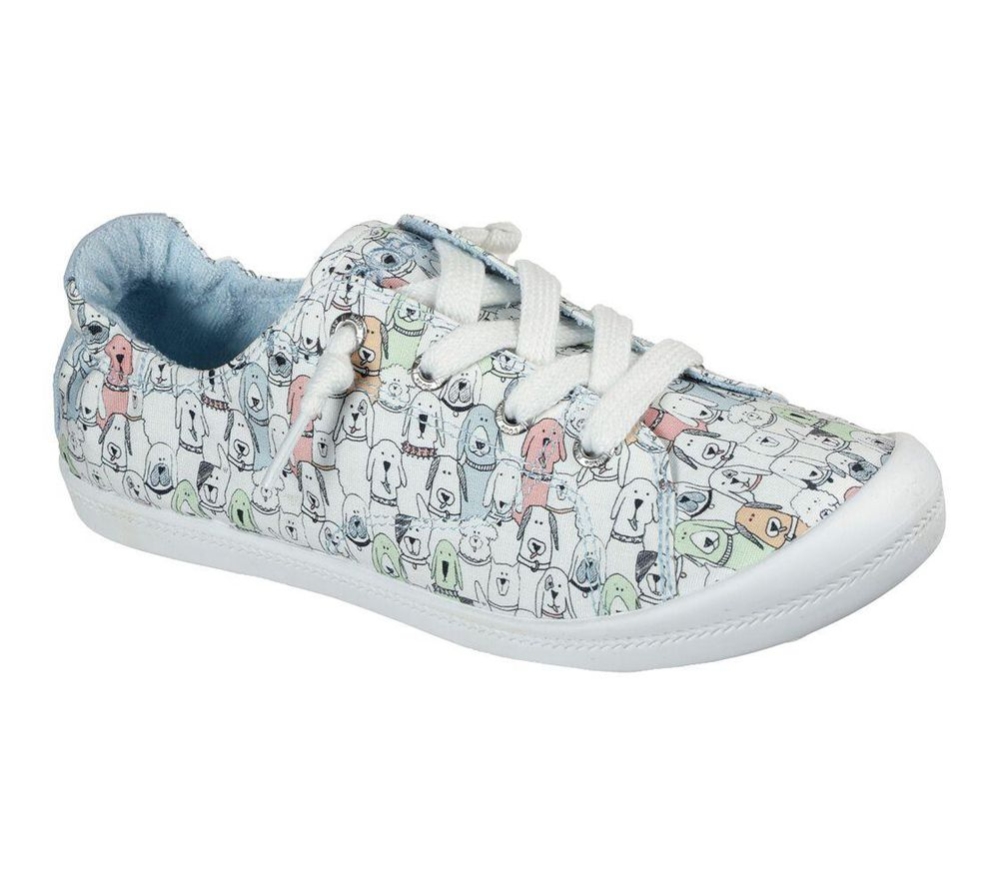 Skechers BOBS Beach Bingo - Camp Wag Women\'s Trainers White Multicolor | YVLH36027