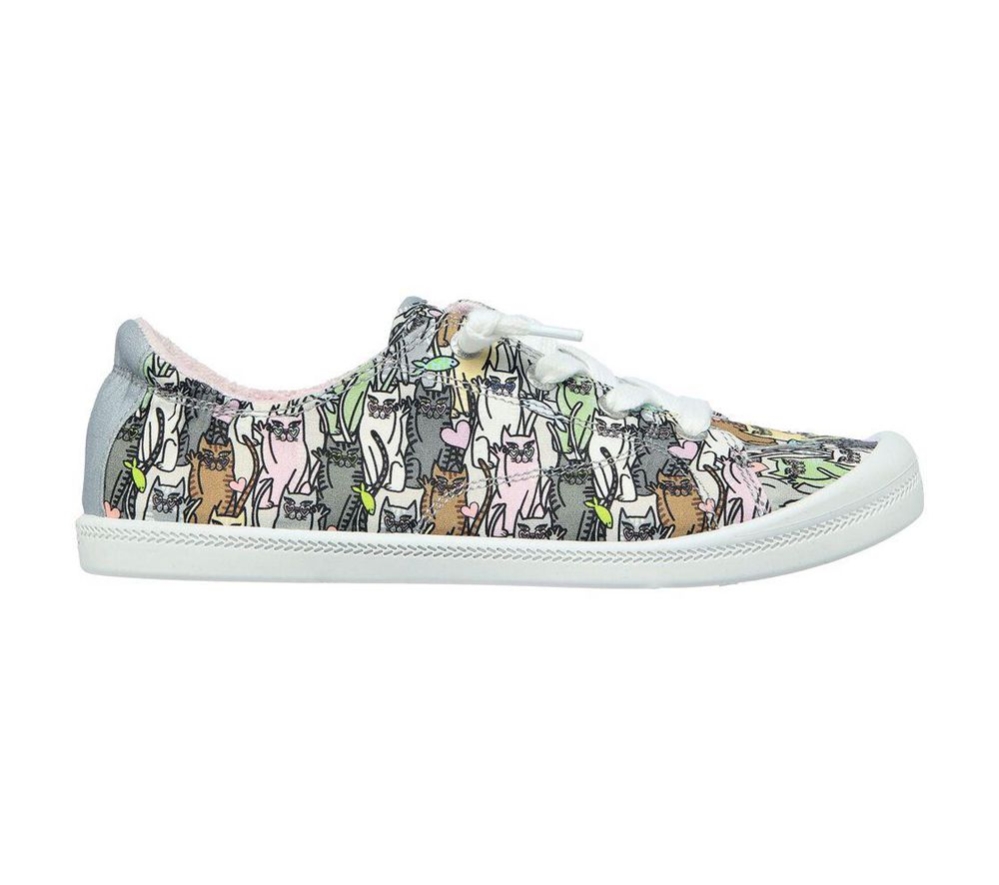 Skechers BOBS Beach Bingo - Kitten Bitten Women's Trainers Grey Multicolor | RXMK42673