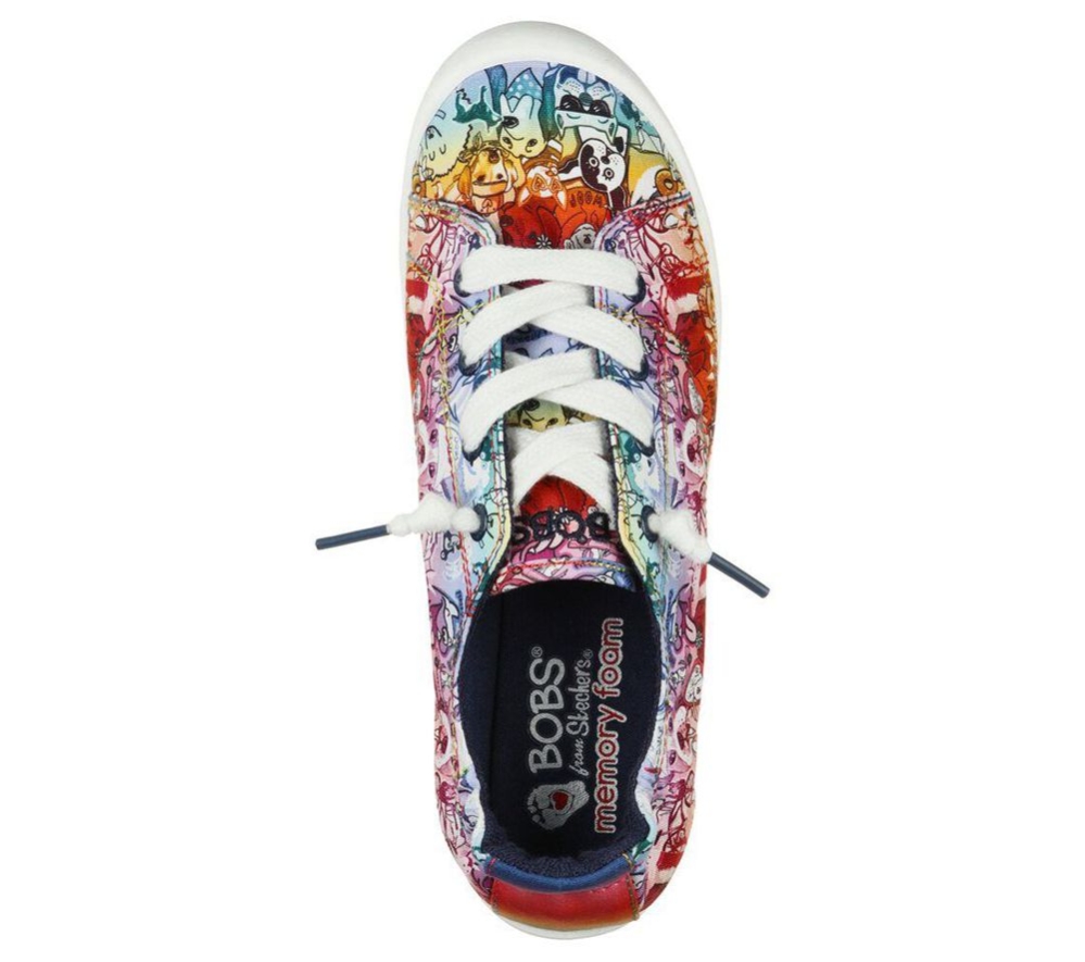 Skechers BOBS Beach Bingo - Rainbow Whiskers Women's Trainers Multicolor | HQRL05728