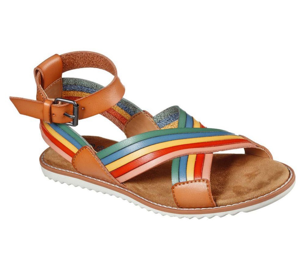Skechers BOBS Blazing Star - Camp Rainbow Women\'s Sandals Brown Multicolor | YOZB64512