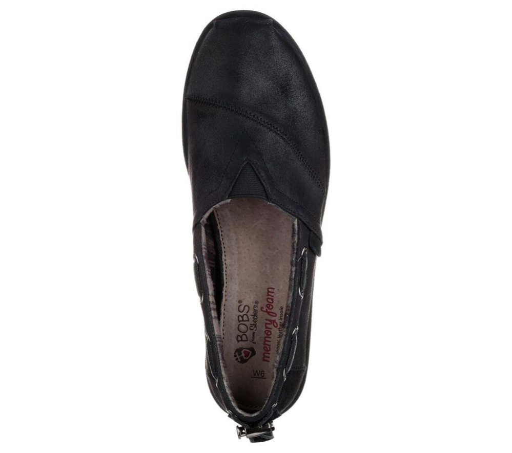 Skechers BOBS Chill Luxe - Buttoned Up Women's Espadrilles Black | DNHF09345
