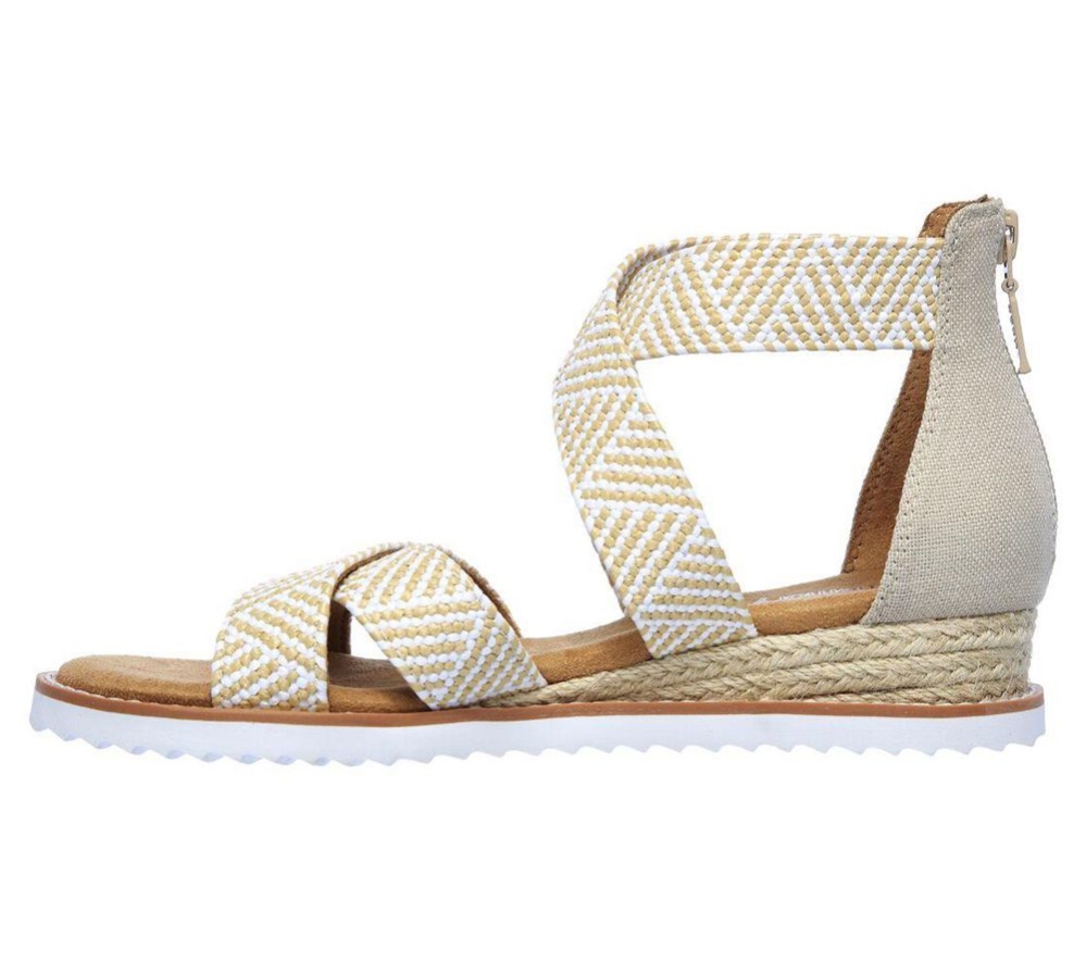 Skechers BOBS Desert Kiss - Summer Sun Women's Sandals Beige White | FUKW10427