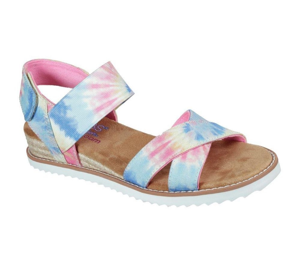 Skechers BOBS Desert Kiss - Sweet Seasons Women\'s Sandals Pink Multicolor | ZJUA95608