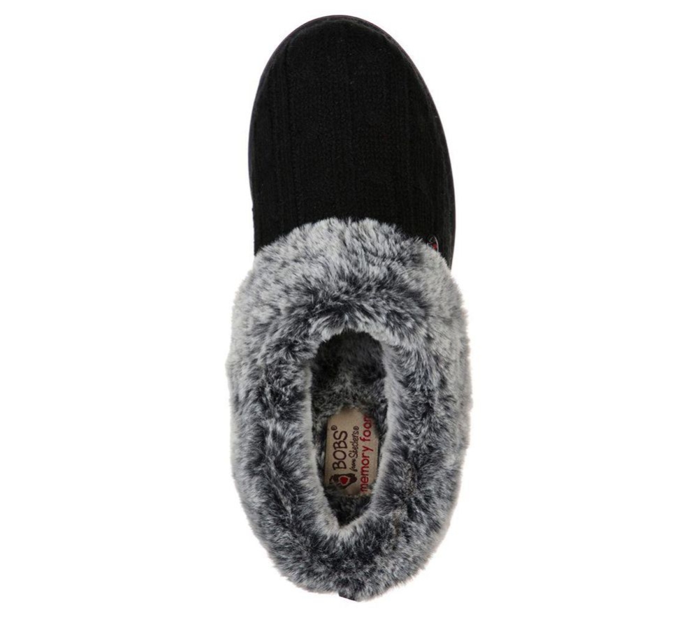 Skechers BOBS Keepsakes - Ice Angel Women's Slippers Black | AEOY30892