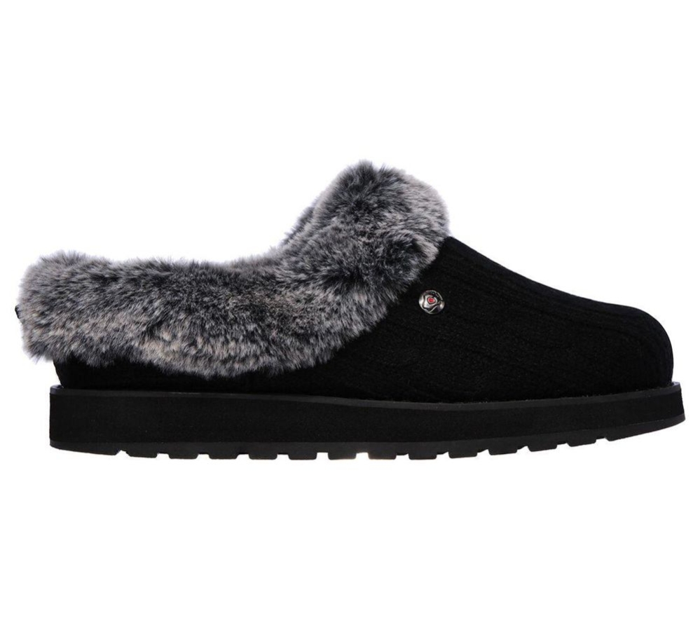 Skechers BOBS Keepsakes - Ice Angel Women's Slippers Black | AEOY30892