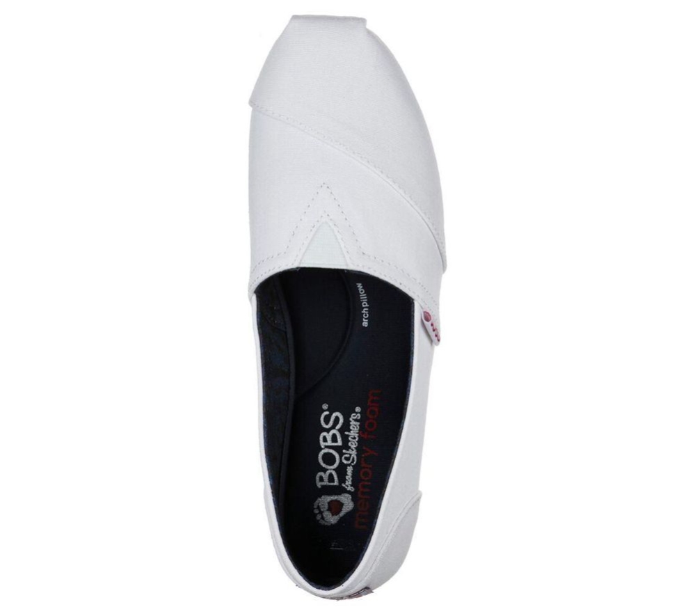 Skechers BOBS Plush - Peace and Love Women's Espadrilles White Red Navy | YVJZ05136