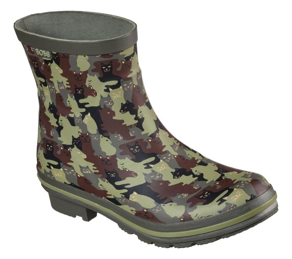 Skechers BOBS Rain Check - Catmo Shower Women\'s Rain Boots Camouflage | GYAE21576