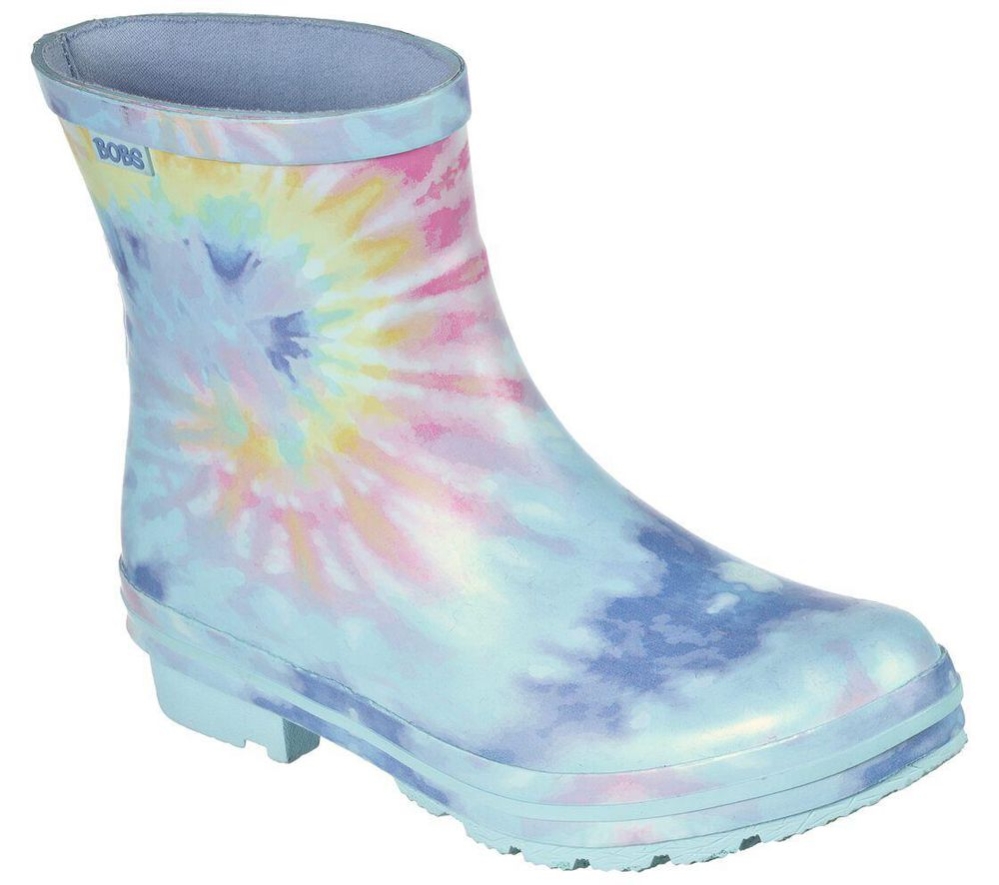 Skechers BOBS Rain Check - Double Rainbow Women\'s Rain Boots Pink Multicolor | TMZG85390