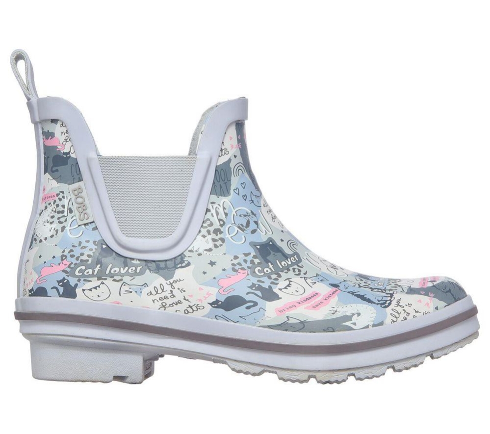 Skechers BOBS Rain Check - Rain Cheer Women's Rain Boots Grey Multicolor | XRIY81630