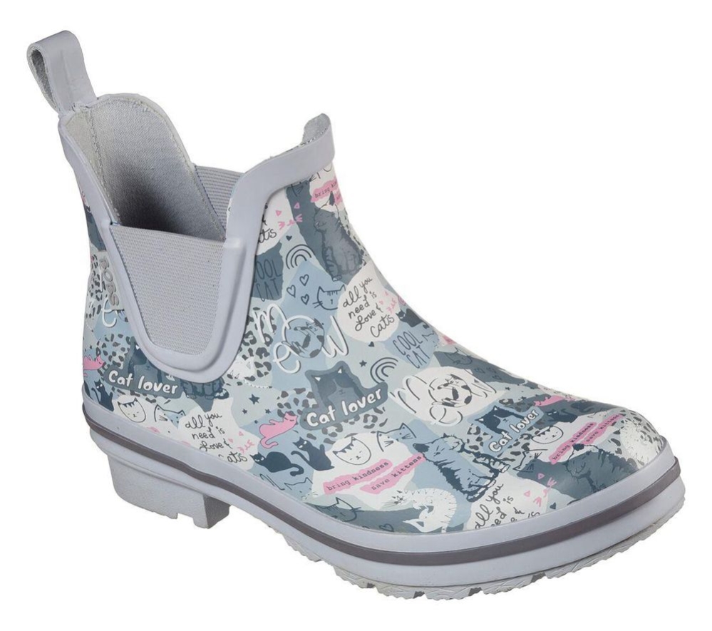 Skechers BOBS Rain Check - Rain Cheer Women\'s Rain Boots Grey Multicolor | XRIY81630