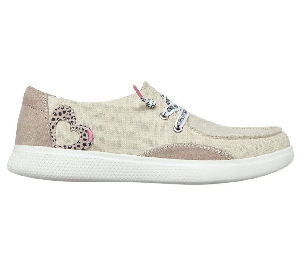 Skechers BOBS Skipper - Heart Language Women's Oxford Shoes Beige Multicolor | LESM27305