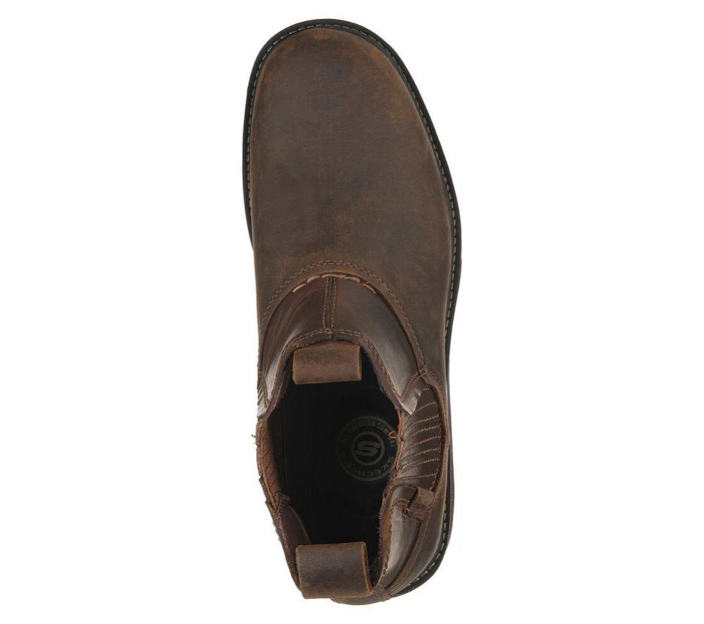 Skechers Blaine - Orsen Men's Ankle Boots Brown | WKIP94328